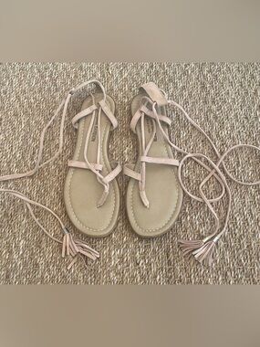 Barbara Barbieri Italian Lace Up Suede Sandals Size: 6